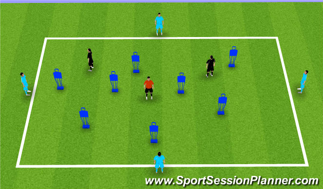 Football/Soccer Session Plan Drill (Colour): Moving into space box