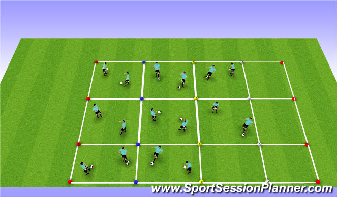 Football/Soccer Session Plan Drill (Colour): Ball Control