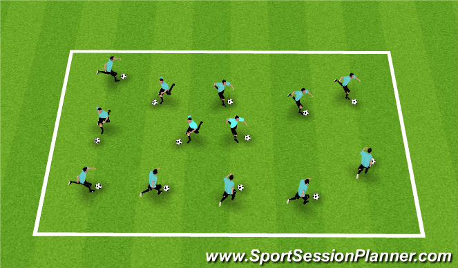 Football/Soccer Session Plan Drill (Colour): Ball Mastery