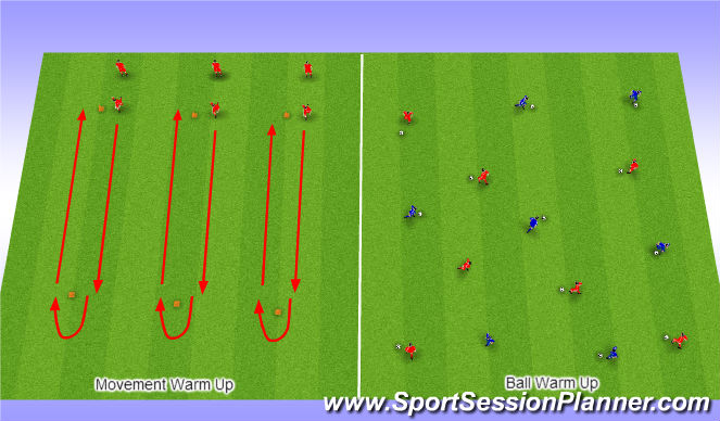 Football/Soccer Session Plan Drill (Colour): Warm Up