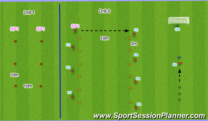 Football/Soccer Session Plan Drill (Colour): Warm Up Variation 2