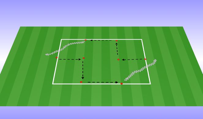 Football/Soccer Session Plan Drill (Colour): Rectangle Passing Pattern