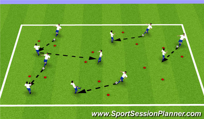 Football/Soccer Session Plan Drill (Colour): Technical warm-up