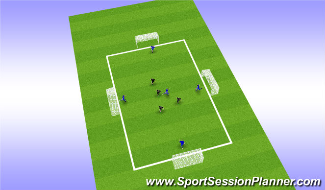 Football/Soccer Session Plan Drill (Colour): 4 Goal Keep Ball