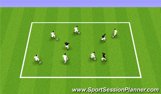 Football/Soccer Session Plan Drill (Colour): Dribbling Warm Up