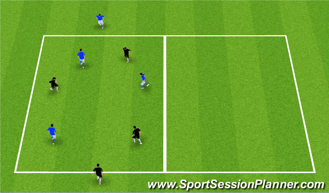 Football/Soccer Session Plan Drill (Colour): Possession 3v3+2 Targets