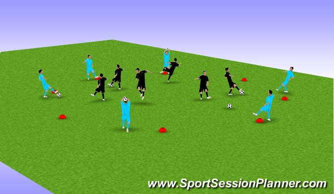 Football/Soccer Session Plan Drill (Colour): Skill Circle