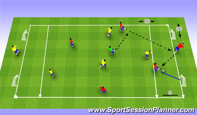 Football/Soccer Session Plan Drill (Colour): Skill Game