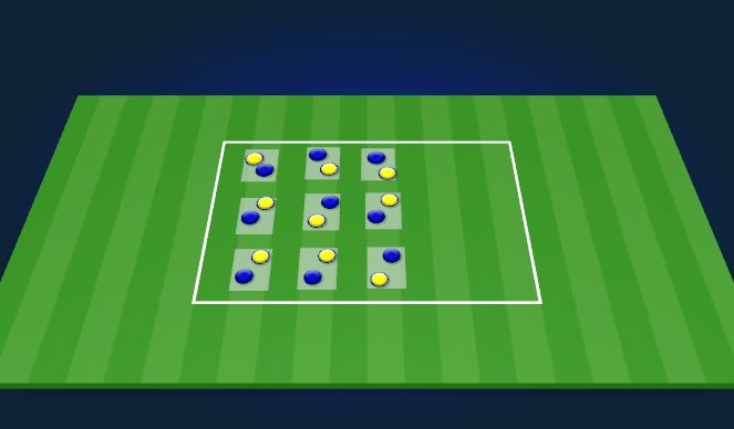 Football/Soccer Session Plan Drill (Colour): 1v1  retaining possession as a individual warm up