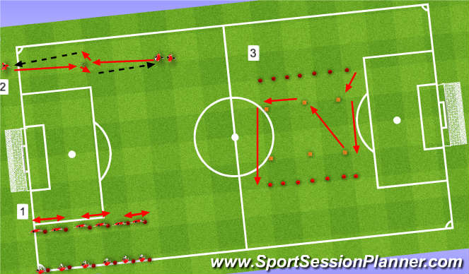 Football/Soccer Session Plan Drill (Colour): Warm up.