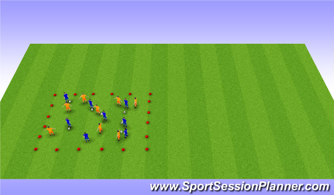 Football/Soccer Session Plan Drill (Colour): Warm-up