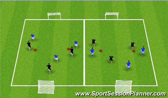 Football/Soccer Session Plan Drill (Colour): 4v4 with Channel Game