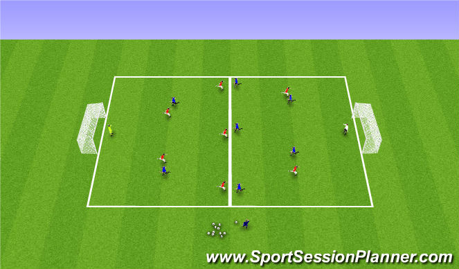 Football/Soccer Session Plan Drill (Colour): 8v8 Fitness Overload