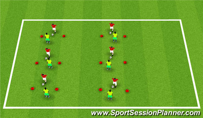 Football/Soccer Session Plan Drill (Colour): Skill Introduction