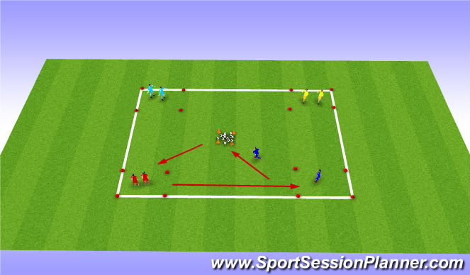 Football/Soccer Session Plan Drill (Colour): Dribble return