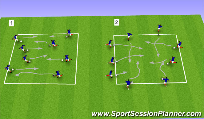Football/Soccer Session Plan Drill (Colour): Cross Traffic