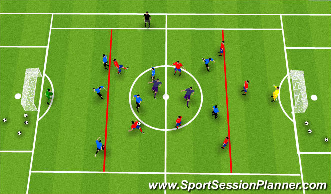 Football/Soccer Session Plan Drill (Colour): 8v8+2