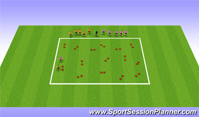 Football/Soccer Session Plan Drill (Colour): 1v1 Competition Time