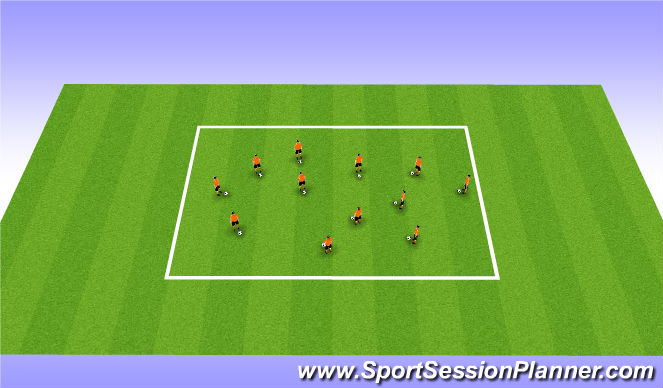 Football/Soccer Session Plan Drill (Colour): Un-Opposed with Congestion