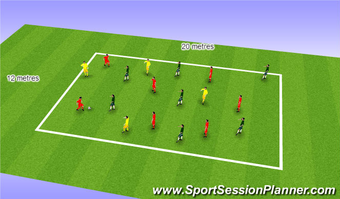Football/Soccer Session Plan Drill (Colour): Step 4: 4v4v4 (8v4)