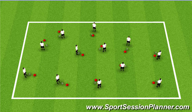 Football/Soccer Session Plan Drill (Colour): Ball Mastery 1