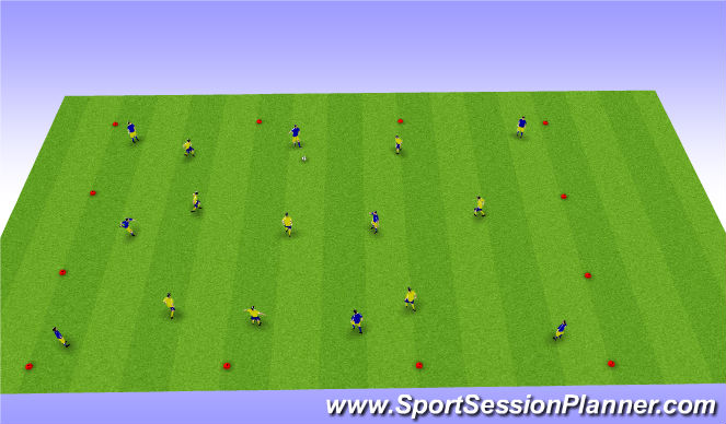 Football/Soccer Session Plan Drill (Colour): 40 One-Touch Passes