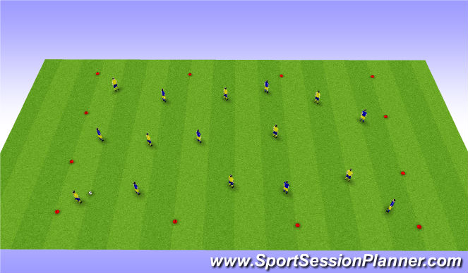 Football/Soccer Session Plan Drill (Colour): 40 One-Touches