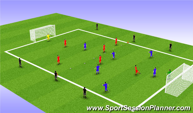 Football/Soccer Session Plan Drill (Colour): 7v7 game