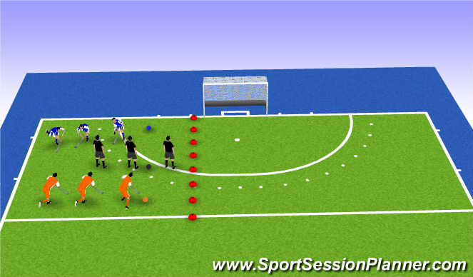 Hockey Session Plan Drill (Colour): kleurenspel (try out)