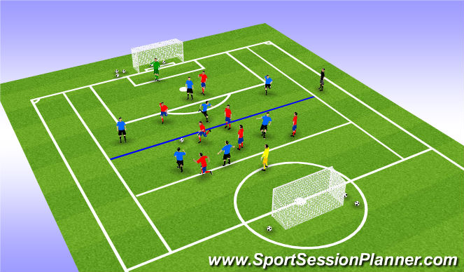 Football/Soccer Session Plan Drill (Colour): Extensive Interval Training - 8v8 W1S7