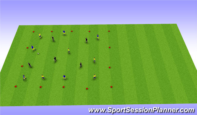 Football/Soccer Session Plan Drill (Colour): 5v5v5 Transition