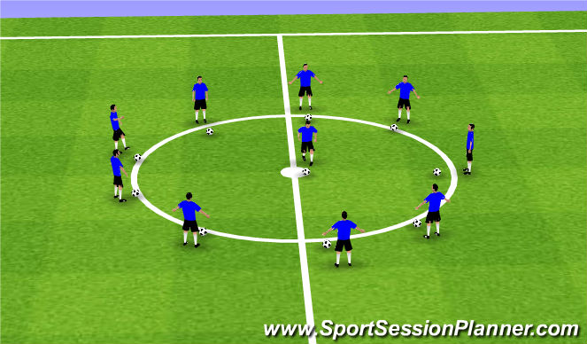 Football/Soccer Session Plan Drill (Colour): Warm-up/Coerver