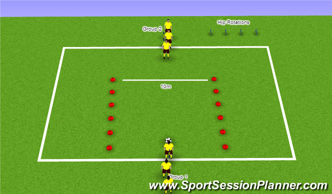 Football/Soccer Session Plan Drill (Colour): Warm Up Variation 9