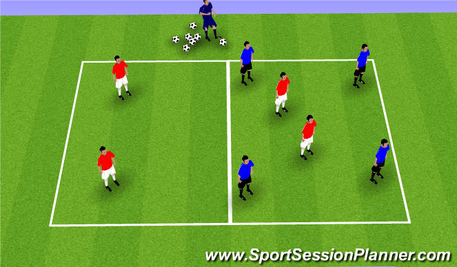 Football/Soccer Session Plan Drill (Colour): 4v2 Transition Game