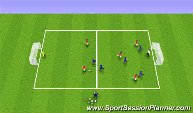Football/Soccer Session Plan Drill (Colour): 6v6 Conditioning Game (Overload Fitness)