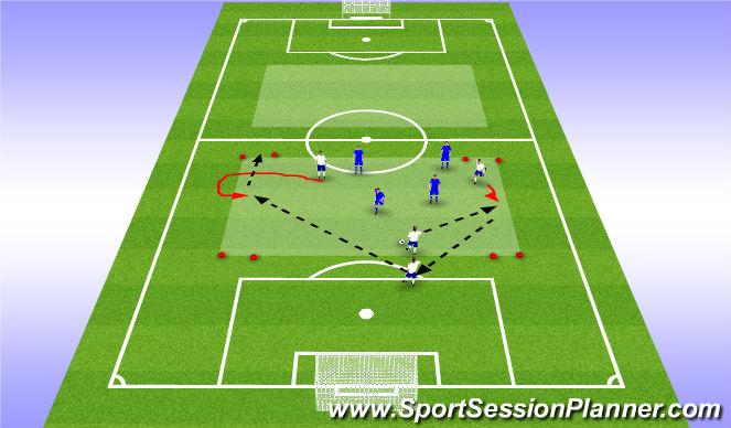Football/Soccer Session Plan Drill (Colour): 4v4 - corner goal game