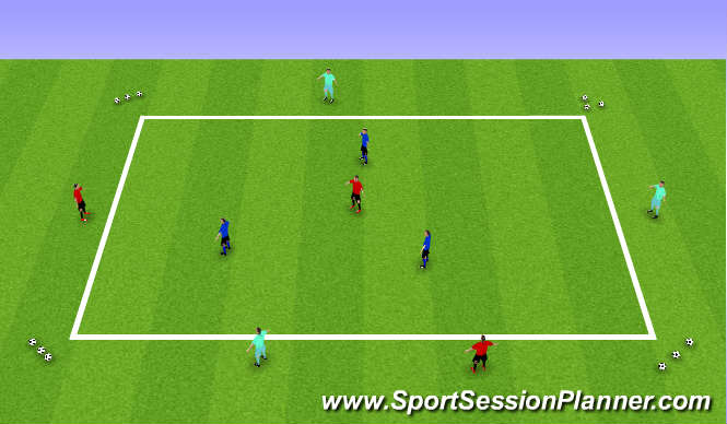 Football/Soccer Session Plan Drill (Colour): Possession - 9 players
