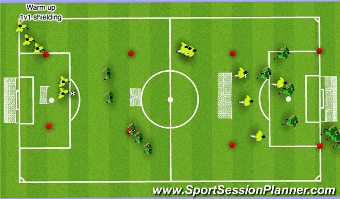 Football/Soccer Session Plan Drill (Colour): Technical Warm up