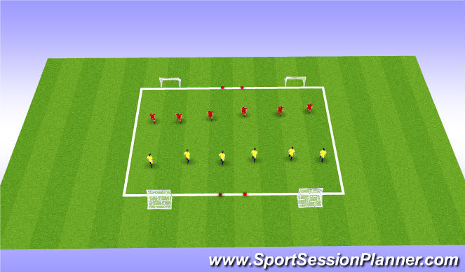 Football/Soccer Session Plan Drill (Colour): 1v1 Main