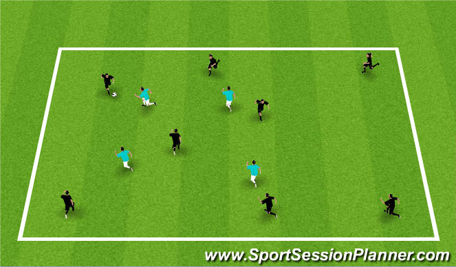 Football/Soccer Session Plan Drill (Colour): 8 v 4 keepaway