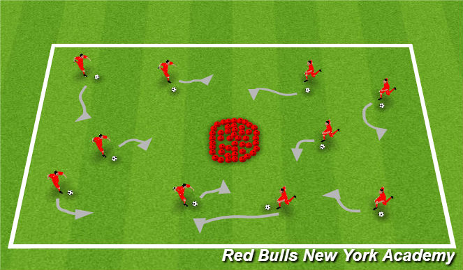 Football/Soccer Session Plan Drill (Colour): Warm up