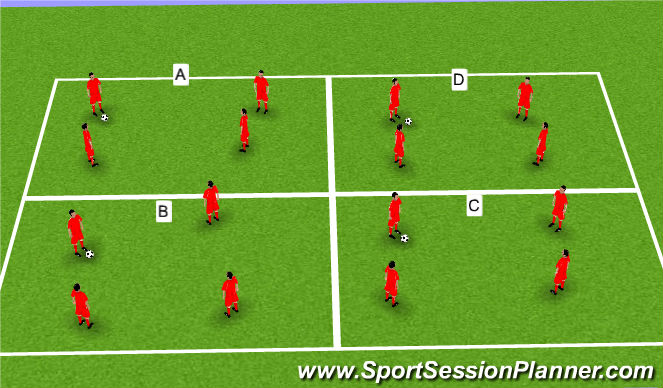 Football/Soccer Session Plan Drill (Colour): Unopposed