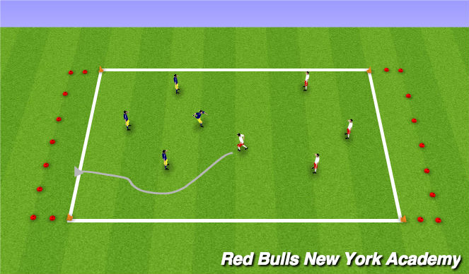 Football/Soccer Session Plan Drill (Colour): Conditined game (Dribbling Arena)