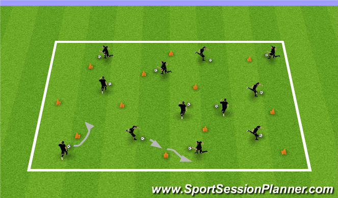 Football/Soccer Session Plan Drill (Colour): Ball Each warm up