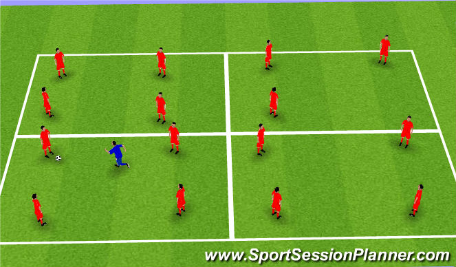 Football/Soccer Session Plan Drill (Colour): Opposed