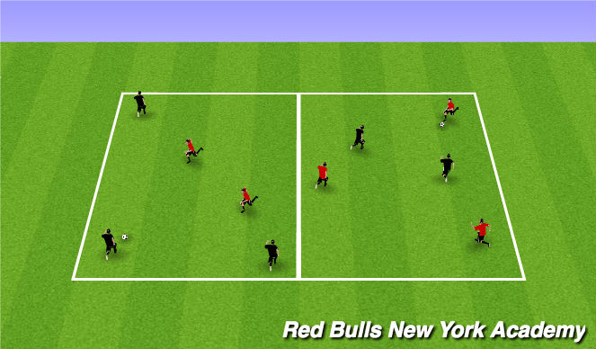 Football/Soccer Session Plan Drill (Colour): 3v2 Possession