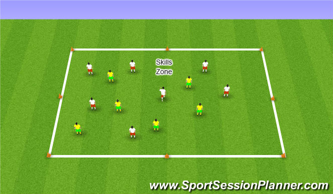 Football/Soccer Session Plan Drill (Colour): Skills Zone