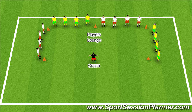 Football/Soccer Session Plan Drill (Colour): Players Lounge