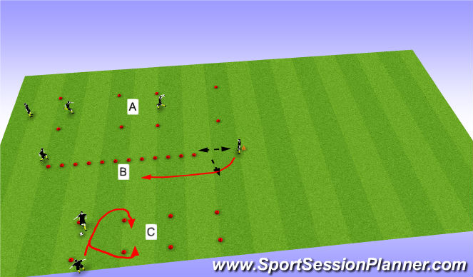 Football/Soccer Session Plan Drill (Colour): Warm-up