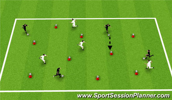 Football/Soccer Session Plan Drill (Colour): Cone Ball